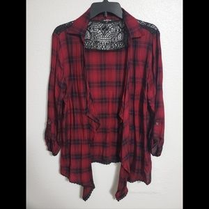 Plaid Red Cardigan